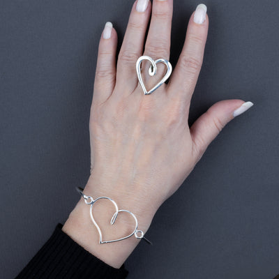 Love Loop Sterling Silver Heart Ring