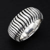 heavy bold electroformed silver ribbed bangle