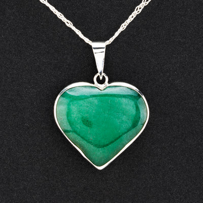 jade love heart pendant