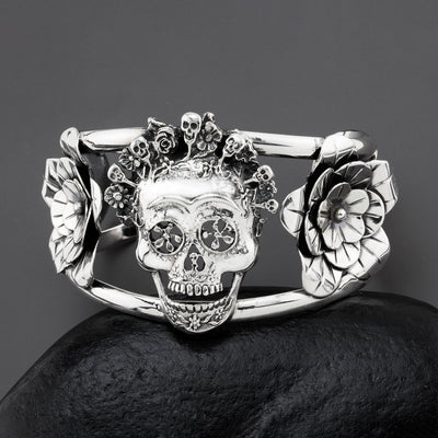 la catrina Mexican silver cuff bracelet