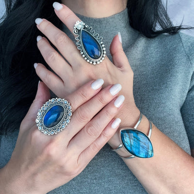 Midnight Fire Labradorite Ring