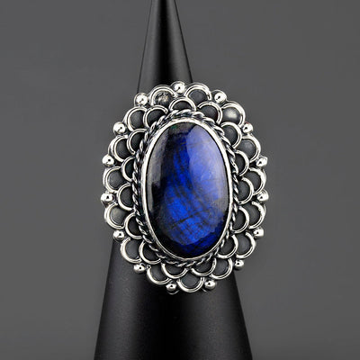 Midnight Fire Labradorite Ring