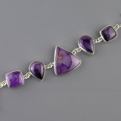 large amethyst silver bracelet
