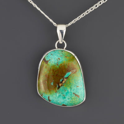large genuine turquoise pendant
