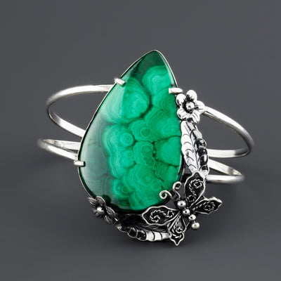 large malachite cuff bracelet
