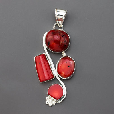large red coral pendant