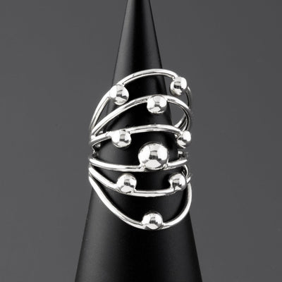 large sculptural sterling silver statement ring