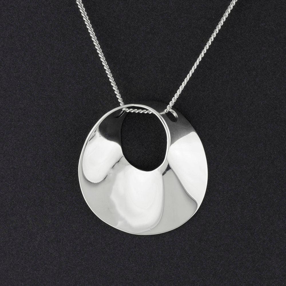 large solid sterling silver slide pendant necklace