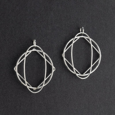 large sterling silver geometric earrings