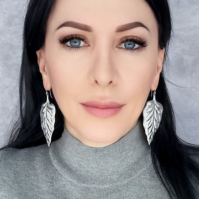 Leaf Armor Sterling Silver Earrings