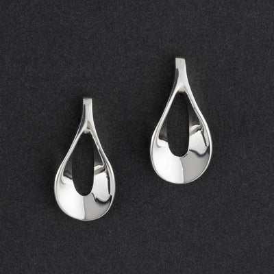 liquid curve sterling silver stud earrings