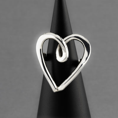 love loop sterling silver heart ring