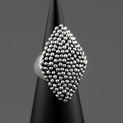 marquise chunky silver ring