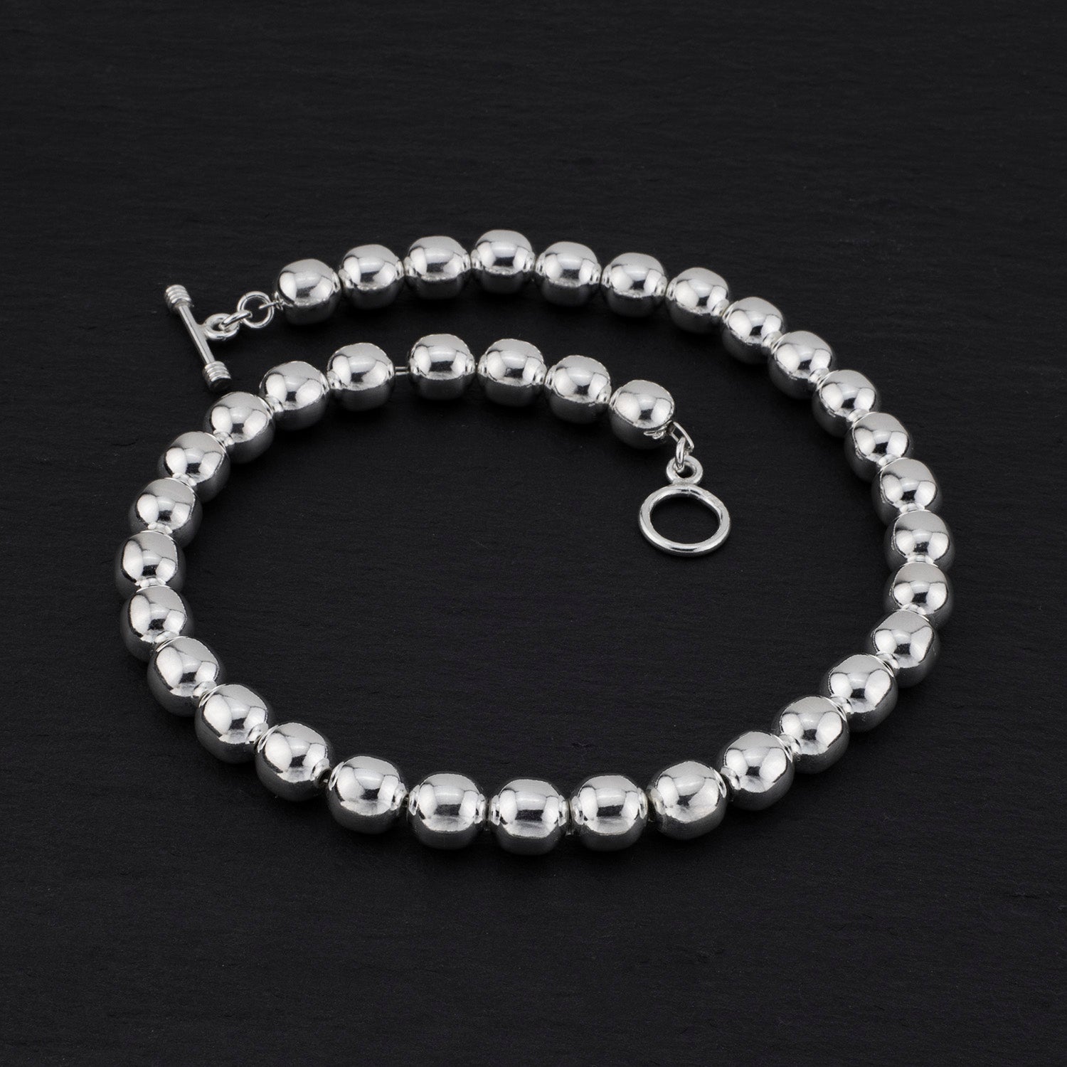 Mexican sterling silver 10mm bead ball necklace