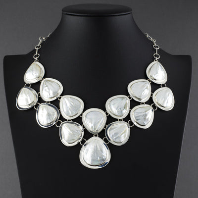 mother of pearl statement necklace