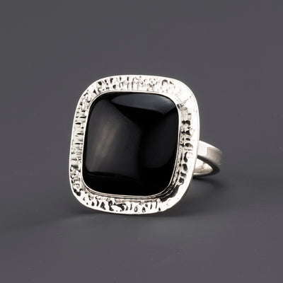 noir majesty black obsidian ring