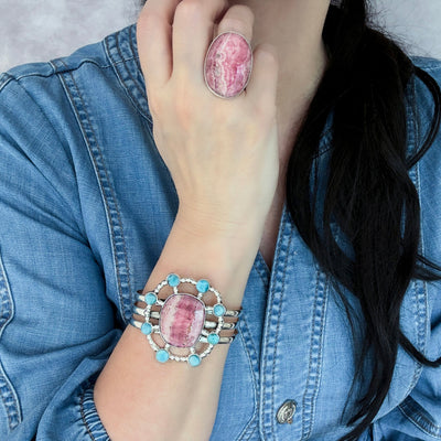 The Pink Cloud Rhodochrosite Ring