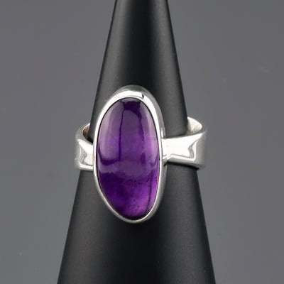 purple horizon elongated amethyst ring