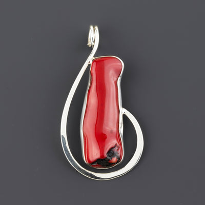 Red Current Coral Pendant