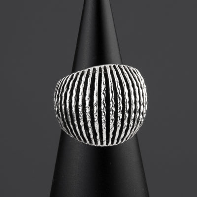 ripple sterling silver dome ring