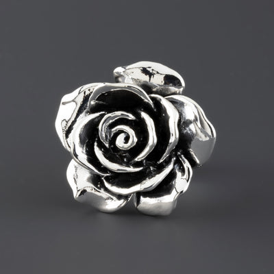rose electroformed silver ring