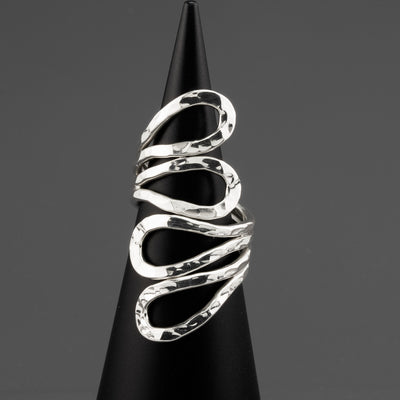 runway flow sterling silver statement ring