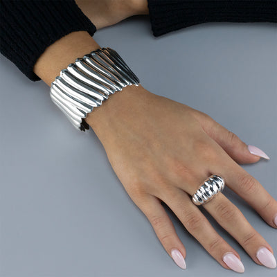 Silver Crest Dome Ring