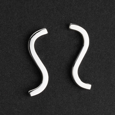 serpentina large sterling silver stud earrings