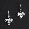 short sterling silver leaf dangle earrings