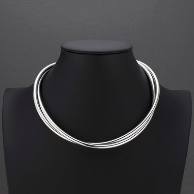silver orbit choker necklace