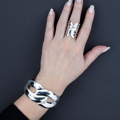 Tangled in Silver Wide Band Ring