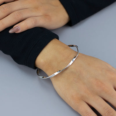 Eternal Twist Sterling Silver Bangle