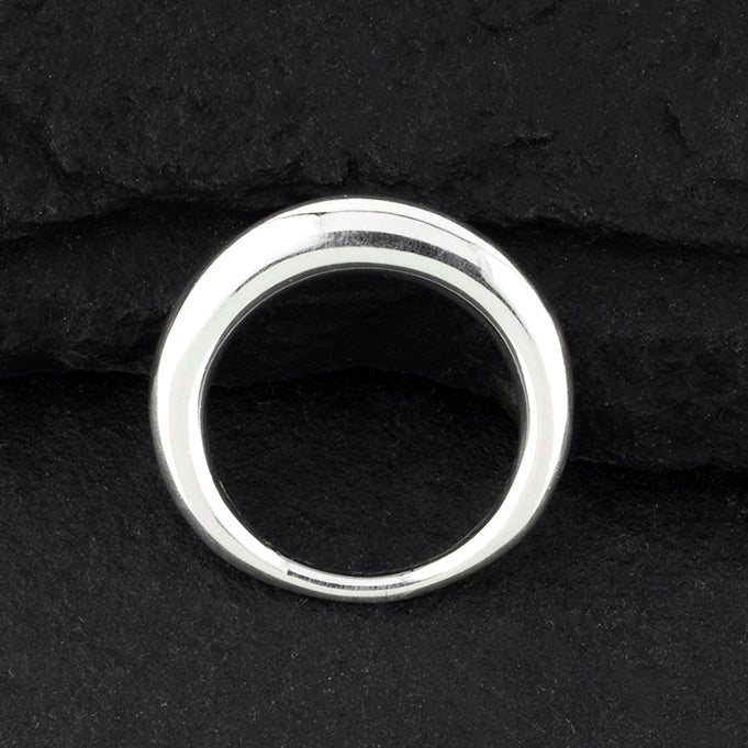 slim sterling silver dome everyday ring