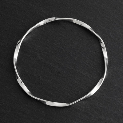 Eternal Twist Sterling Silver Bangle