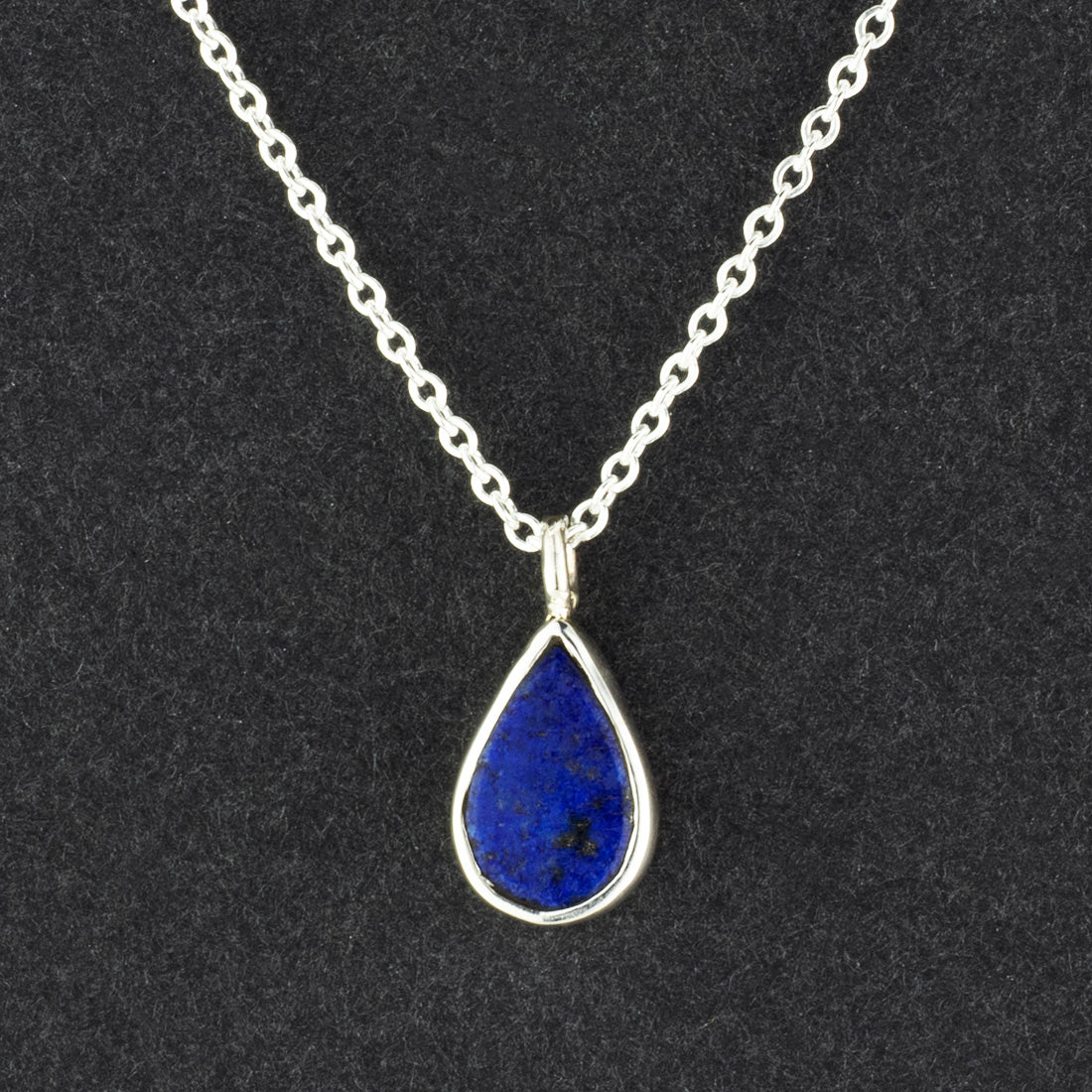 small lapis lazuli teardrop pendant necklace