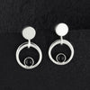 small sterling silver and onyx post dangle earrings