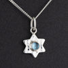 small sterling silver and topaz star pendant necklace