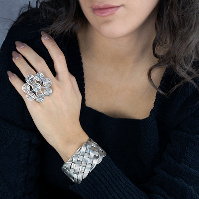 Infinity Spiral Taxco Silver Ring