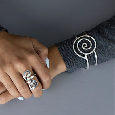 Vortex Sterling Silver Cuff Bracelet