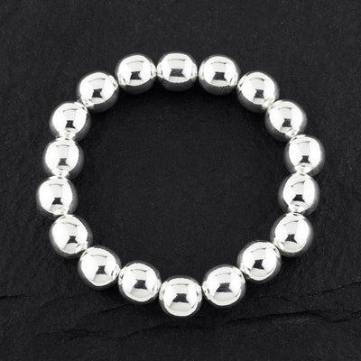 sterling silver 10mm bead stretch bracelet