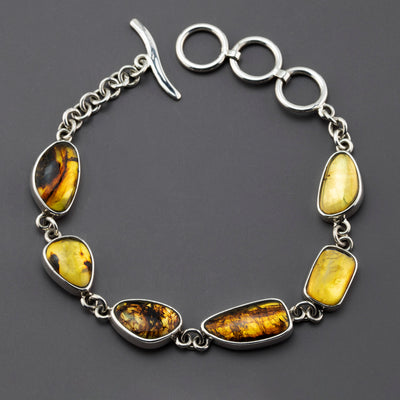 sterling silver amber bracelet