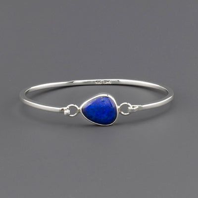 sterling silver and lapis lazuli clasp bangle