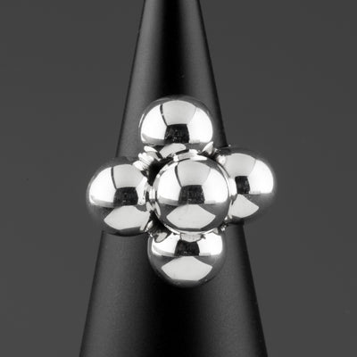 sterling silver ball cluster ring