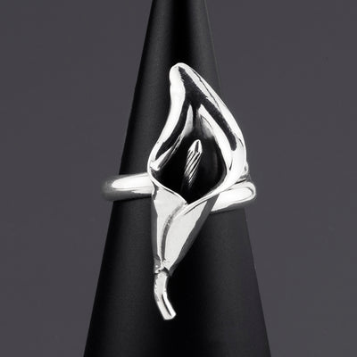 sterling silver calla lily ring