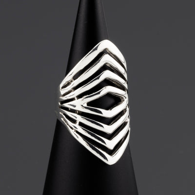 sterling silver chevron chic ring