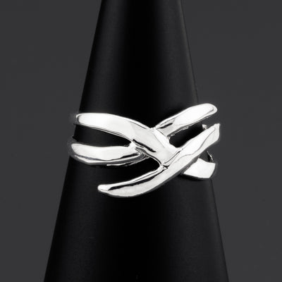 sterling silver criss cross ring