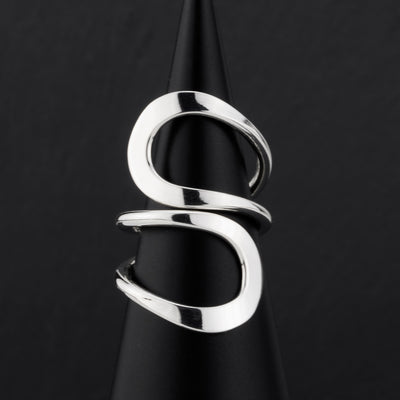 sterling silver endless loop statement ring