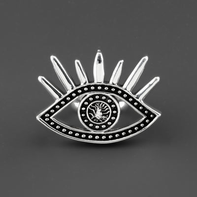 sterling silver evil eye statement ring