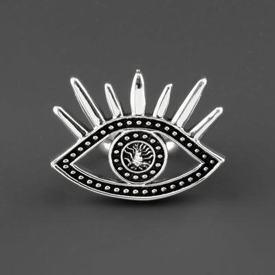 sterling silver evil eye statement ring