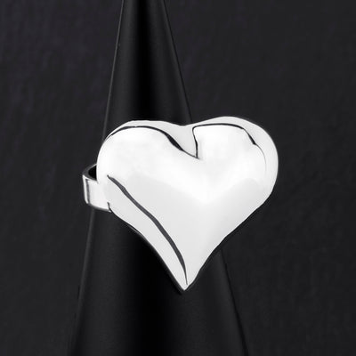 sterling silver puffy heart ring
